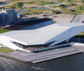 Sand sculpture of the Amsterdam Film Museum EYE Sand sculpture of the Amsterdam Film Museum EYE
