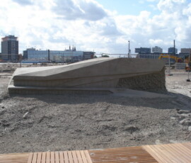 Sand sculpture of the Amsterdam Film Museum EYE Sand sculpture of the Amsterdam Film Museum EYE