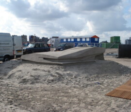 Sand sculpture of the Amsterdam Film Museum EYE Sand sculpture of the Amsterdam Film Museum EYE