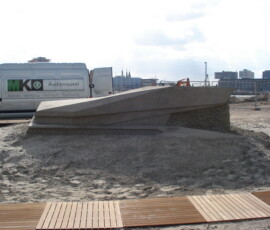 Sand sculpture of the Amsterdam Film Museum EYE Sand sculpture of the Amsterdam Film Museum EYE
